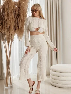 Čipkovaný top + dlhé nohavice ecru (1978)