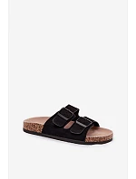 Dámske papuče s kovovými prvkami na korkovej podrážke Black Brooks