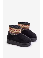 Wsuwane Śniegowce Dziecięce Ze Wzorem Ocieplane Futerkiem Czarne Mirirae