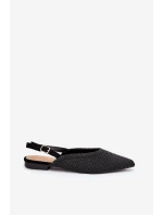 Baleriny Z Plecionką I Szpiczastymi Noskami Czarne Hefion