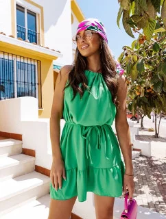 Zelené volánové šaty (652)