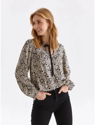 Dámska blúzka SBD1415 béžovo-čierna - Top secret Dámska blúzka SBD1415 béžovo-čierna - Top secret