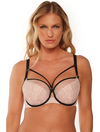 Dámska podprsenka BS0 1240 Leonia Béžová s čiernou - Gaia Dámska podprsenka BS0 1240 Leonia Béžová s čiernou - Gaia