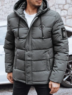 Pánska prešívaná zimná bunda s kapucňou FashionStreet graphite TX5053
