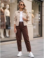 Dámske džínsy Mom Fit s hnedým pásikom FashionStreet UY3133 Dámske džínsy Mom Fit s hnedým pásikom FashionStreet UY3133