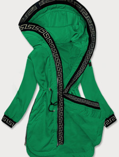 Tenká zelená dámska bunda s ozdobnou lemovkou (B8141-82)