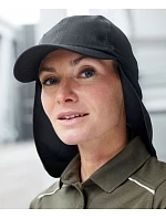 Daiber MB 6243 6-panelová čiapka s ochranou krku 03.6243 tmavozelená