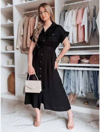 SUNNI LOVE ľanové maxi šaty čierne FashionStreet EY2606