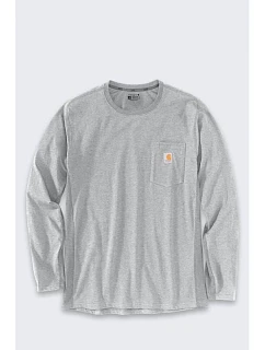 Mikina bez kapucne Carhartt Midweight L/S Pocket T-Shirt – sivá melírovaná, veľkosť: M