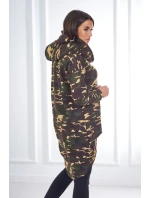 Mikina moro s dlhým chrbtom khaki+hnedá