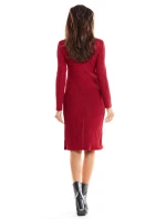 Denné dámske šaty A342 bordó - Awama
