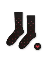 Vzorované pánske ponožky Steven art.136 Srdiečka
