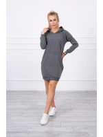Šaty s kapucňou grafitové