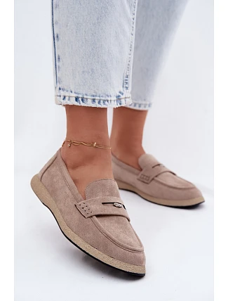 Dámské mokasíny z imitace semiše Vinceza Béžové
