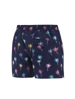 Pánske plavecké šortky Happy Self SM29-23 tmavo modré/kvety - vzor - Self