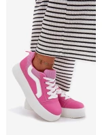 Sneakersy Damskie Na Platformie Fuksja Tellnira