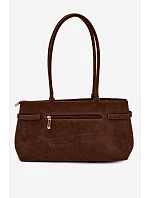 Kožená kabelka z imitace semiše přívěšek jezevčík čokoládová Noellea