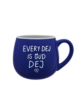 EVERY DEJ IS GUD DEJ - modrý keramický hrníček 300 ml