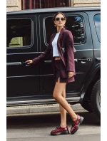 Lakierowane Skórzane Półbuty Damskie Z Przypinkami Artiker 57C0336 Bordowe