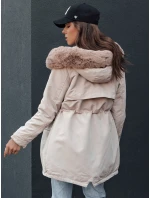 Dámska zimná bunda s kapucňou SNOWFALL béžová FashionStreet TY4490