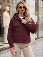 Dámska prechodná bunda s kapucňou, vínová, FashionStreet TY5964 Dámska prechodná bunda s kapucňou, vínová, FashionStreet TY5964