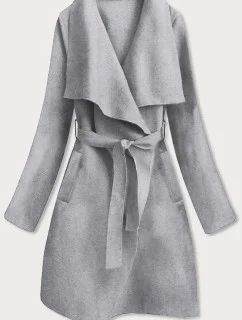Šedý dámsky minimalistický kabát (747ART)