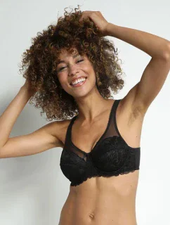 Dámska čipková podprsenka DIM GENEROUS ESSENTIEL UNDERWIRE BRA - DIM - čierna