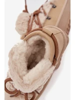 Śniegowce Dziecięce Młodzieżowe Z Futerkiem D.Franklin DFSH370011 Beżowe