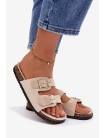 Dámské pantofle světle béžové Oliena