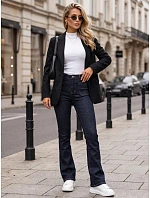 Dámske džínsové nohavice so zvonovým strihom a push-up efektom, tmavomodré, FashionStreet UY3098 Dámske džínsové nohavice so zvonovým strihom a push-up efektom, tmavomodré, FashionStreet UY3098