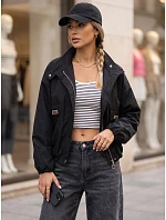 Dámska prechodná bunda typu bomber so stojáčikom, čierna, FashionStreet TY6023 Dámska prechodná bunda typu bomber so stojáčikom, čierna, FashionStreet TY6023