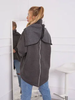 Zateplená mikina so zipsom na chrbte grafitová