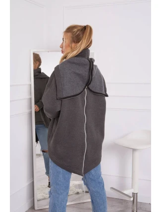 Zateplená mikina so zipsom na chrbte grafitová Zateplená mikina so zipsom na chrbte grafitová