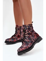 Botki Damskie Ocieplane W Kwiaty Artiker 57C1051 Różowe
