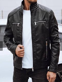 Pánska kožená bunda 11Z8151 black - FashionStreet