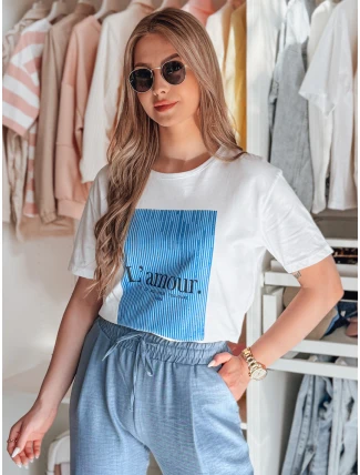 Dámske biele tričko LAMOUR FashionStreet RY2587