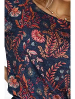 13-163 Športové šaty s vreckami a kravatou - LEAGUE ON JEANESE