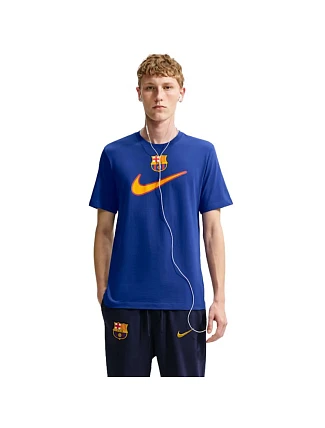 Pánske tričko Nike FC Barcelona Swoosh, modré, IQ5042 455 Pánske tričko Nike FC Barcelona Swoosh, modré, IQ5042 455