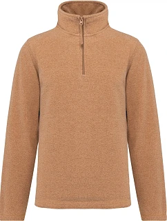 Kariban K 912 Mikina z mikrofleecu so zipsom na 1/4 dĺžky „Enzo“ 20.K912 camel heather