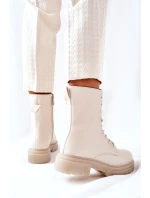 Wysokie Botki Workery Beżowe Rozelle