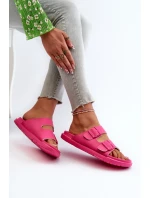 Lekkie Piankowe Klapki Damskie Z Klamrami Big Star NN274A754 Fuksja
