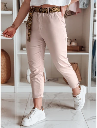 Dámske nohavice s opaskom MADELINA pink FashionStreet UY2627 Dámske nohavice s opaskom MADELINA pink FashionStreet UY2627