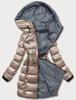 Dámska obojstranná metalická bunda kakaová (b8070-12)