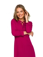 S325 Priliehavé šaty s viazaným výstrihom - kráľovsky modré S325 Priliehavé šaty s viazaným výstrihom - kráľovsky modré