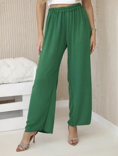 Široké nohavice tmavozelené