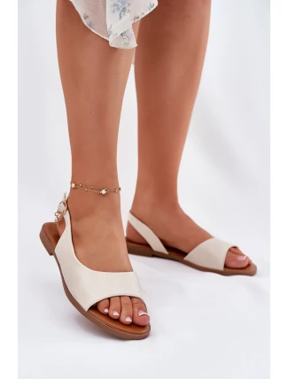 Dámske sandále na podpätku Beige Weanise