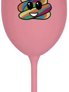 DUHOVÉ VESELÉ EE - růžová sklenice na víno 350 ml