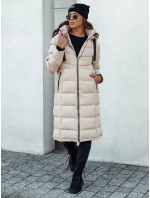 Dámska prešívaná zimná bunda s kapucňou MENSI béžová FashionStreet TY4585