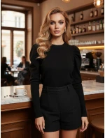 Dámsky sveter s bufetom ELENORI black FashionStreet MY2465 Dámsky sveter s bufetom ELENORI black FashionStreet MY2465