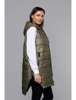 Vesta v khaki farbe s geometrickou spodnou časťou (B0122-11)